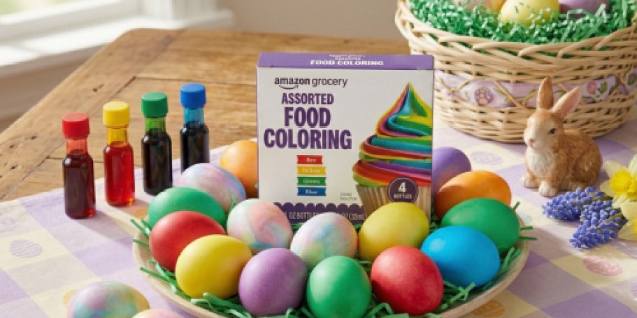 Amazon Grocery Food Coloring 4-Pack Only $1 Shipped | Perfect for Dyeing Easter Eggs