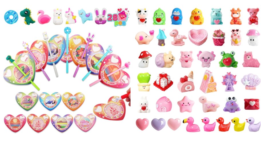 valentine pens and mini valentine figures