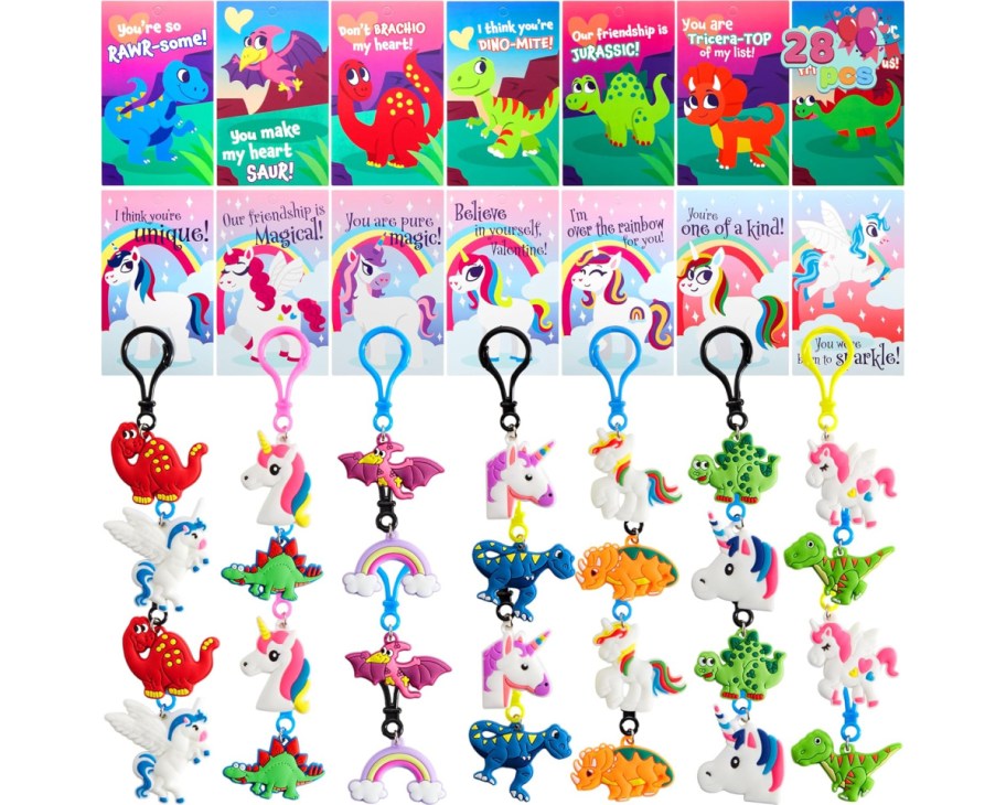 animal keychains with valentines cards