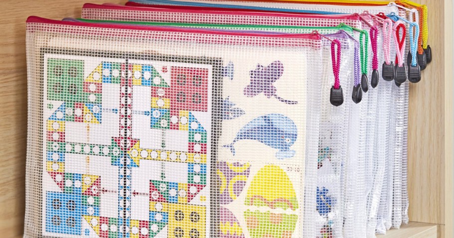 Zipper Mesh Pouch 20-Pack Only $8.49 on Amazon | Perfect for Games, Puzzles, & More