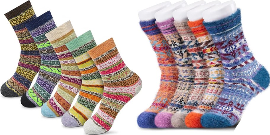 10 colorful wool socks 