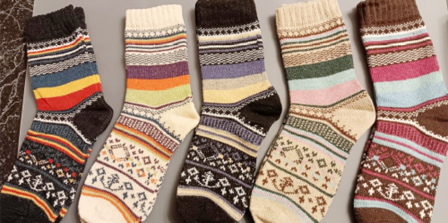 Women’s Wool Blend Socks 5-Packs from $5.99 on Amazon (Reg. $15)