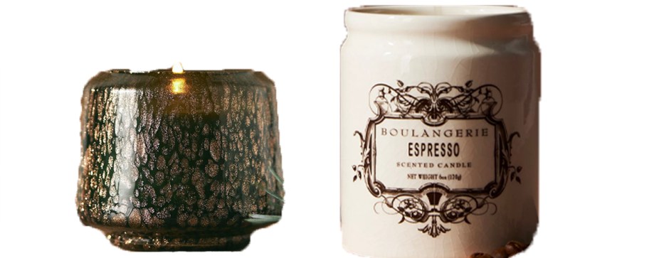 green and white candles 