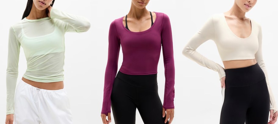 women wearing green, purple and white tops 