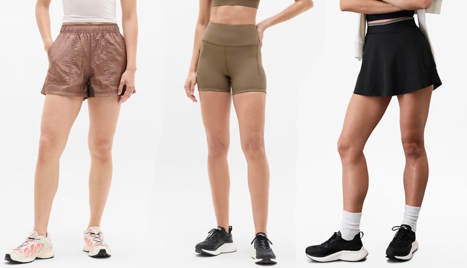 women wearing brown and black shorts 