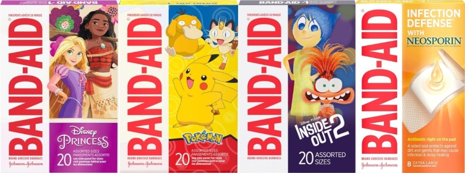 disney pricesses, pokemon, inside out and neosporin bandages