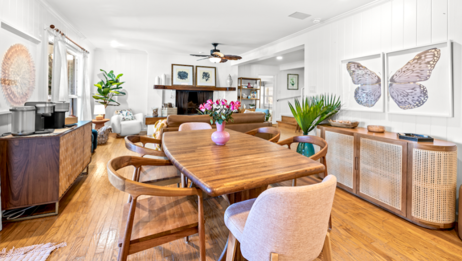 dining room with chairs and decor