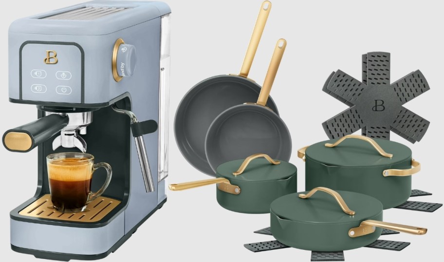 espersso machine and cookware set