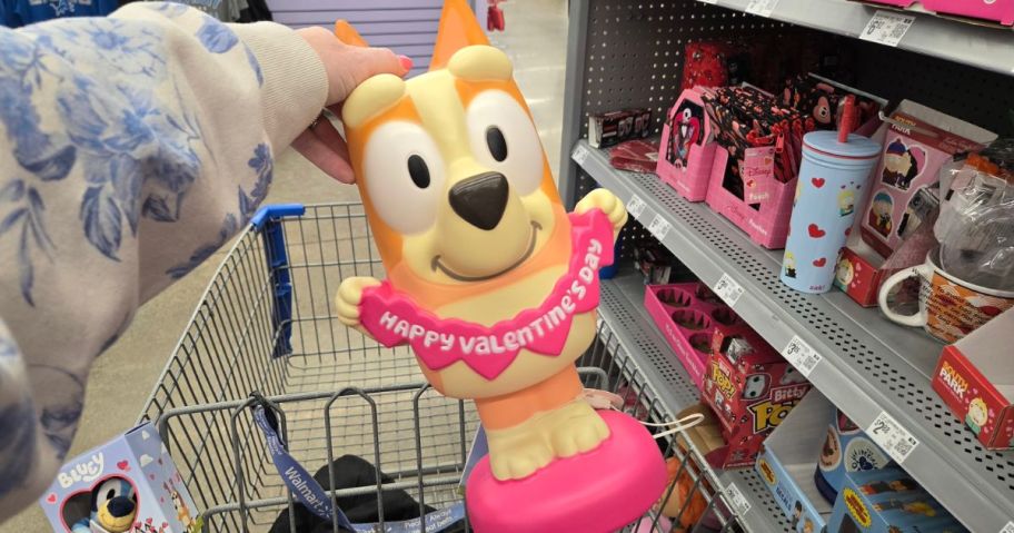 Bingo blow mold on display inside shopping cart