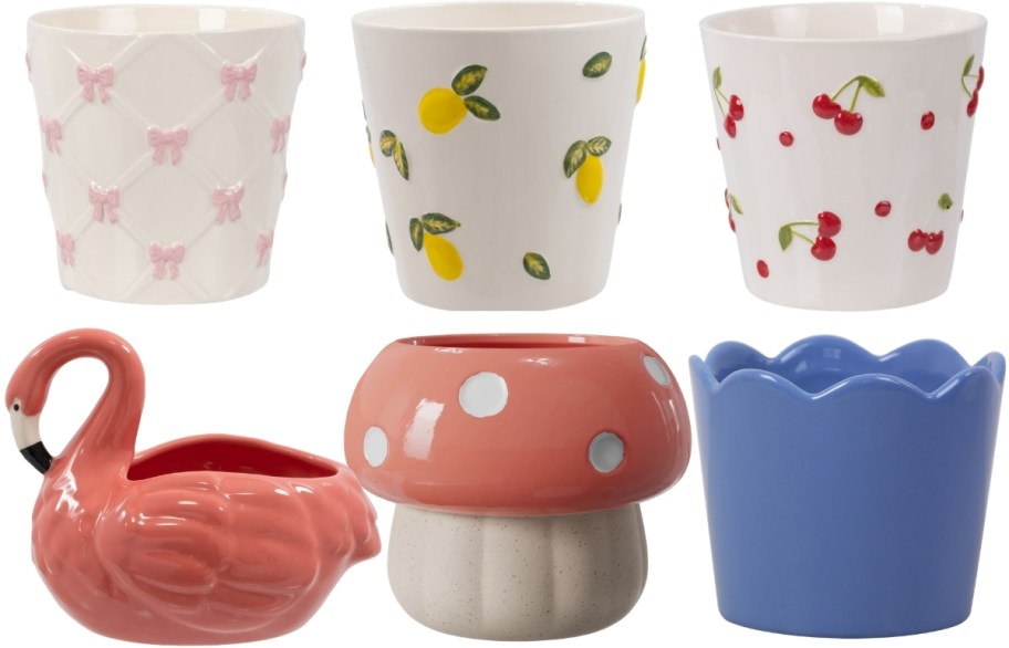 ceramic planters i s different styles and shapes