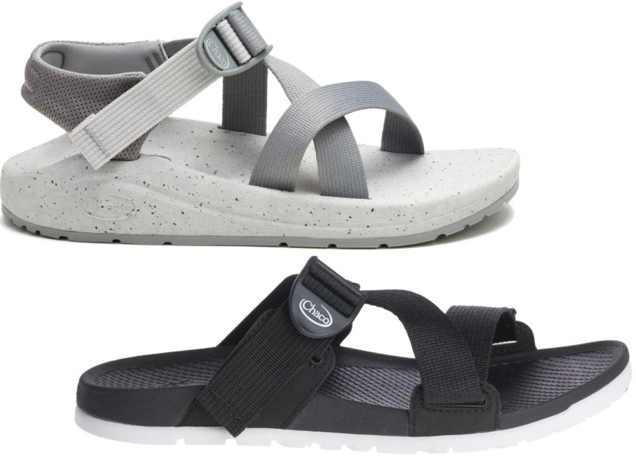 gray and black chacho sandals 