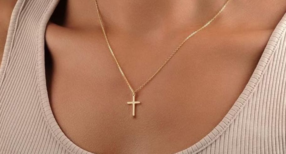 Gold-Plated Cross Necklaces Just $3.99 on Amazon