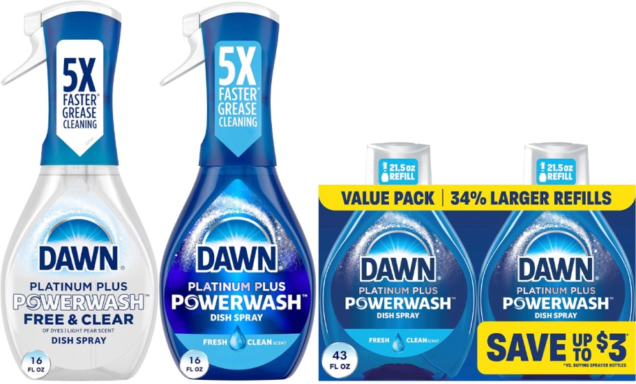 two dawn powerwash sprays and two refills 