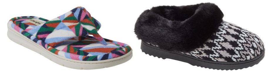 two womens dearfoams slippers