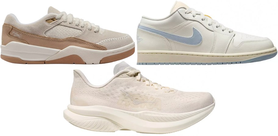 brown and white shoes 