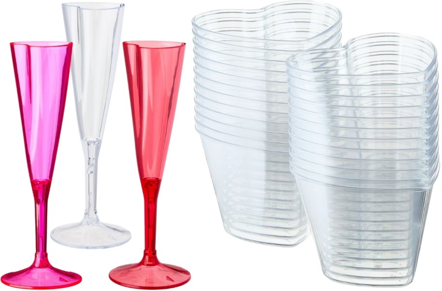 plastic heart shaped drinkware