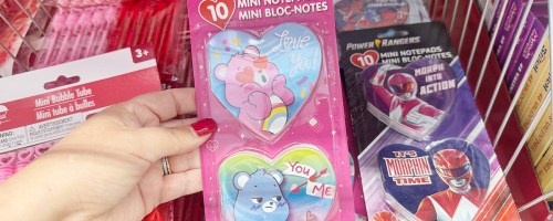 hand holding carebears notepad pack