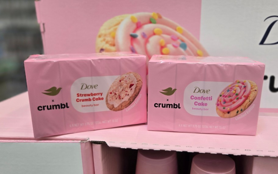 two pink bar soaps in store