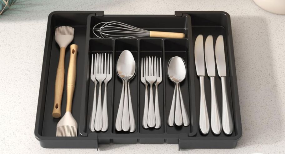 utensil drawer organizer left on the counter top
