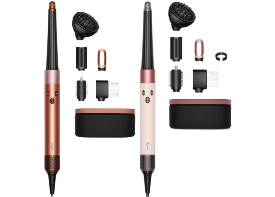 Two Dyson Airwraps with accessories/attachments.