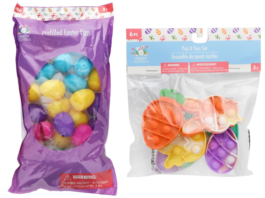 prefilled eggs bag and pop its toys
