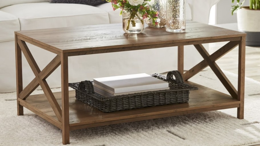 BIG Mainstays Furniture Sale | Farmhouse Coffee Table Only $37 Shipped