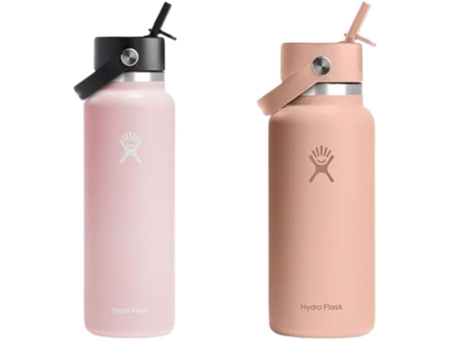 two hydro flask water bottles