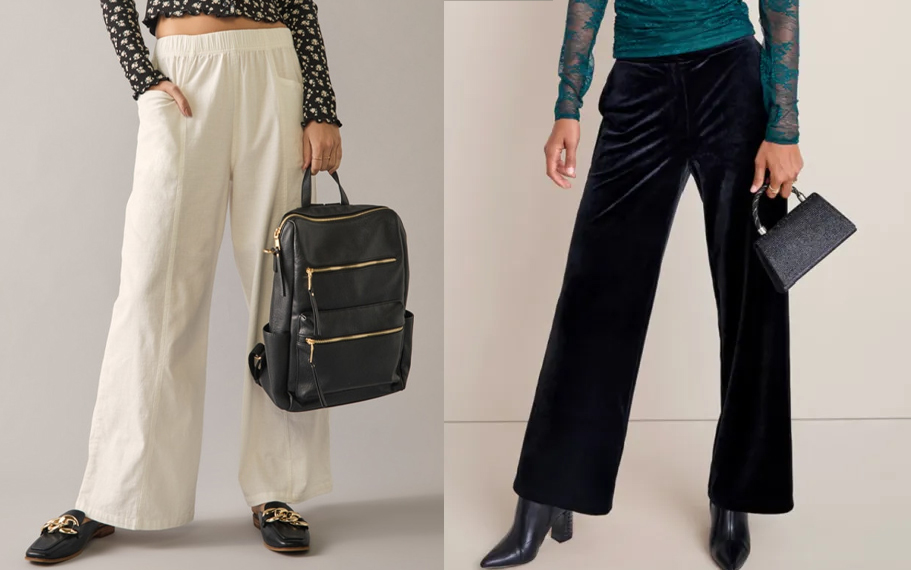 women wearing white and black pants 