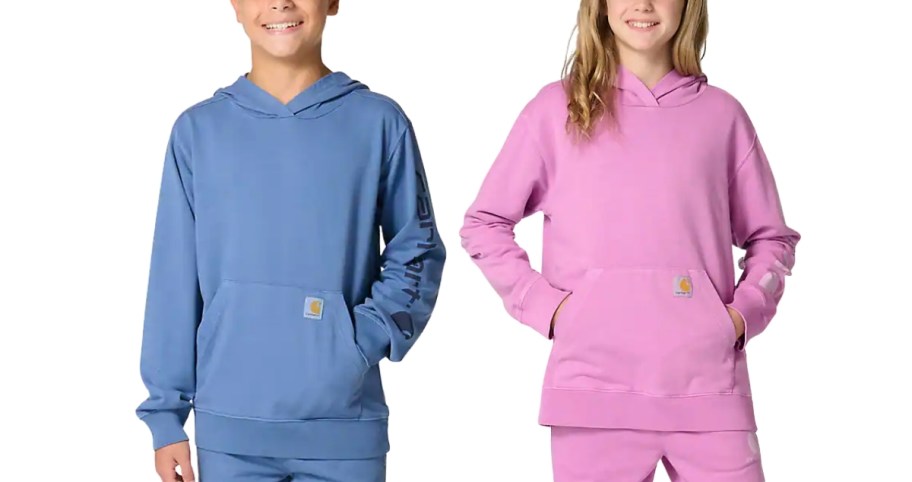 boy and girl in hoodies