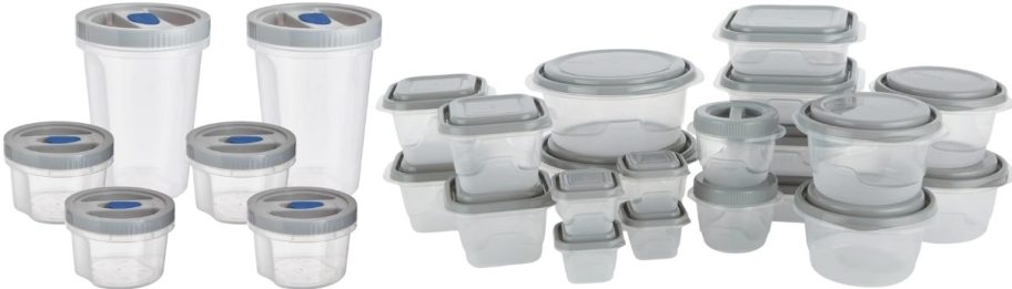 12-piece and 40 piece food storage container sets