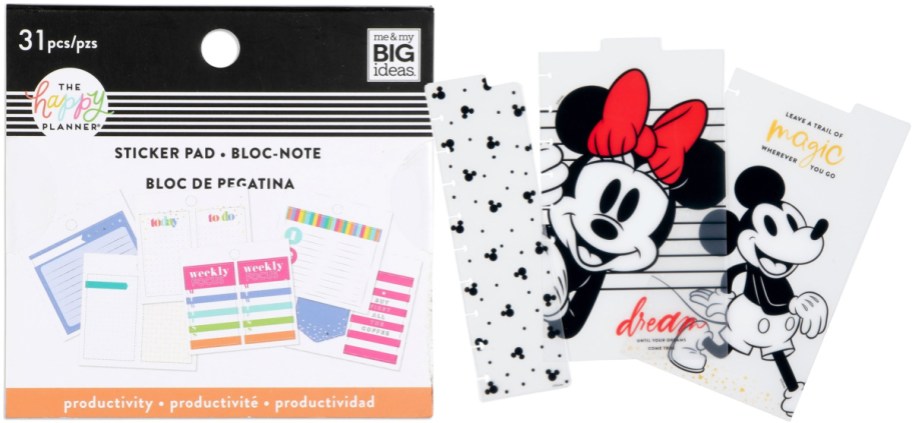 Happy Planner stickers and Disney dashboards.