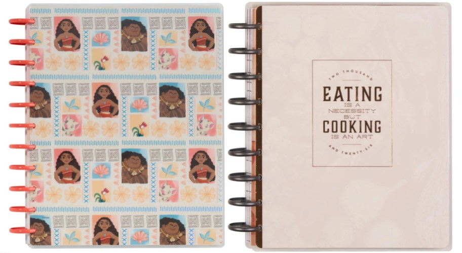 Two Happy Planners. One Moana and one a rustic meal planner.