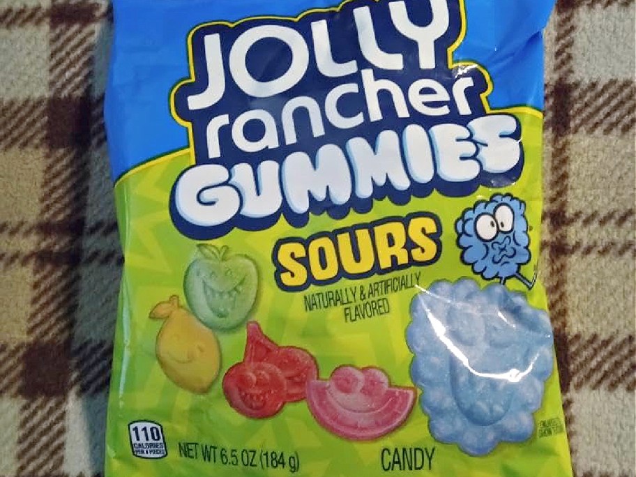 A bag of Jolly Rancher gummies sours.
