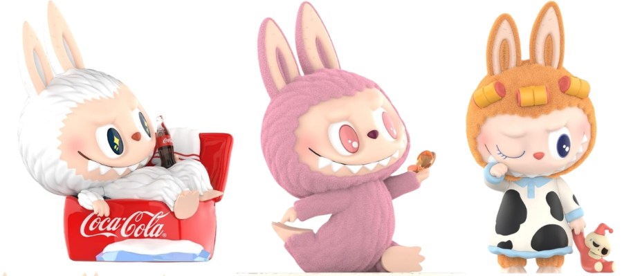 3 different labubu dolls