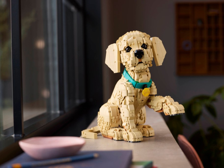 A complete Golden Retriever Puppy LEGO set.