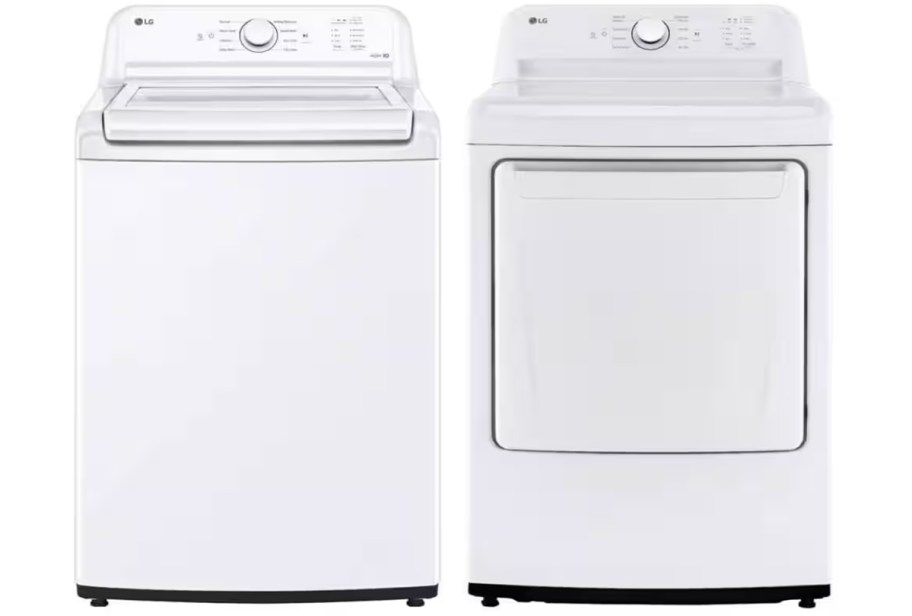 white lg washer and dryer 