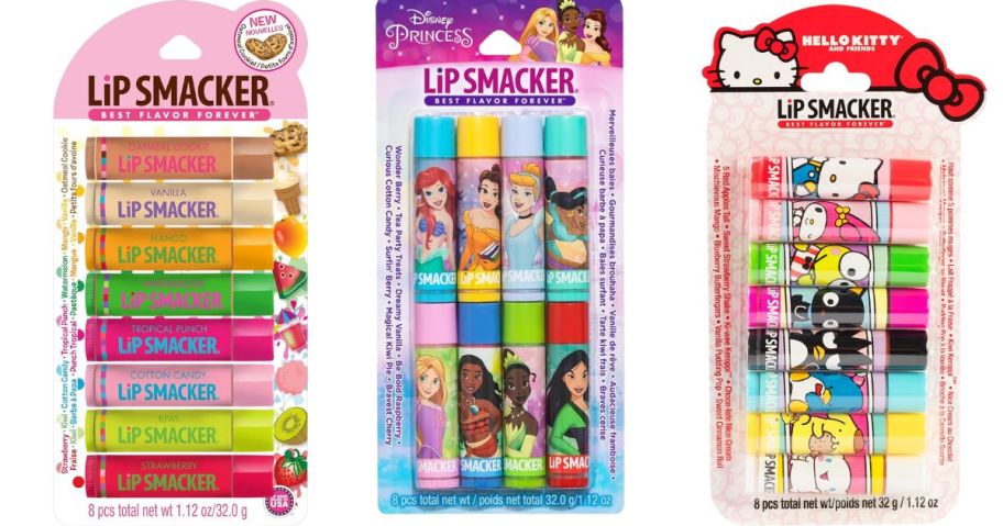 three lip smacker packs