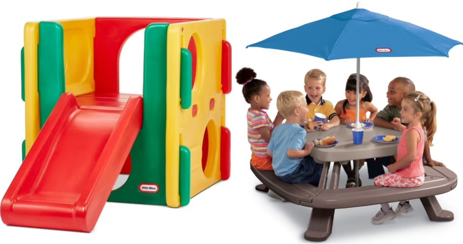 little tikes climber with slide and picnic table