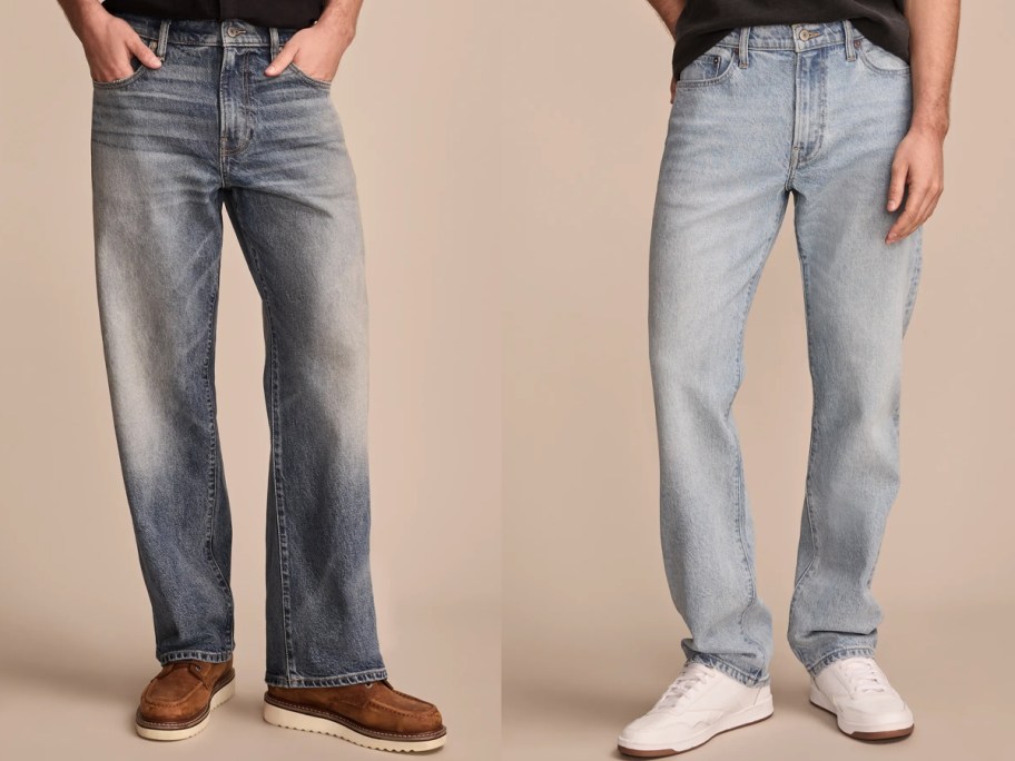 men wearing blue jeans 