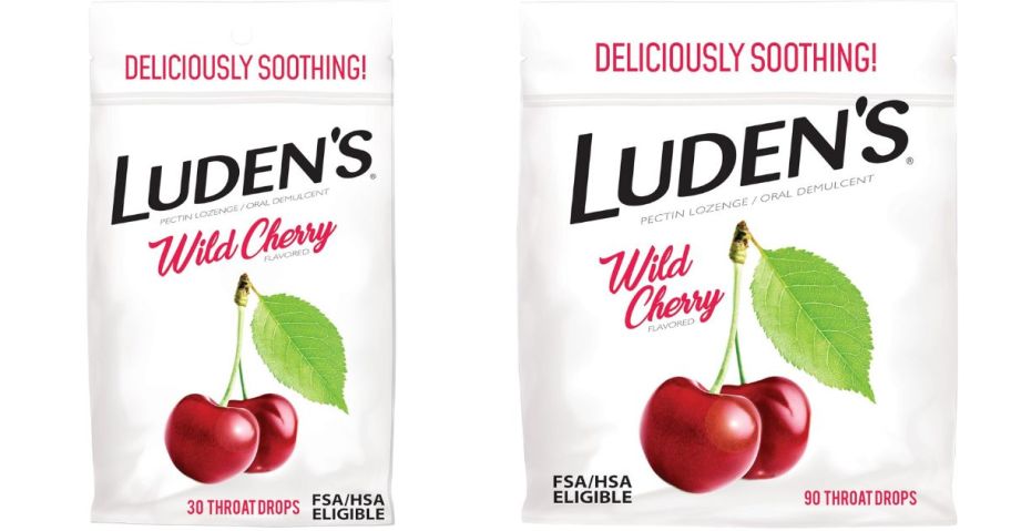 two ludens throat drops bags
