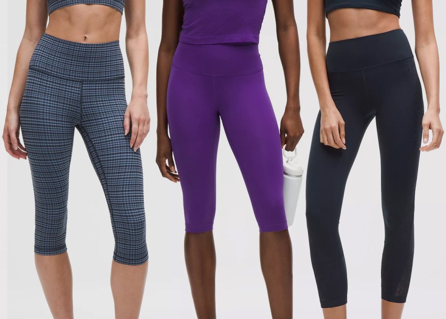 lululemon Align High-Rise Crop 17, Wunder Train High-Rise Crop 15 , Paisley Lace Overlay Tight 25