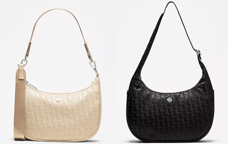 tan and black lululemon shoulder bags