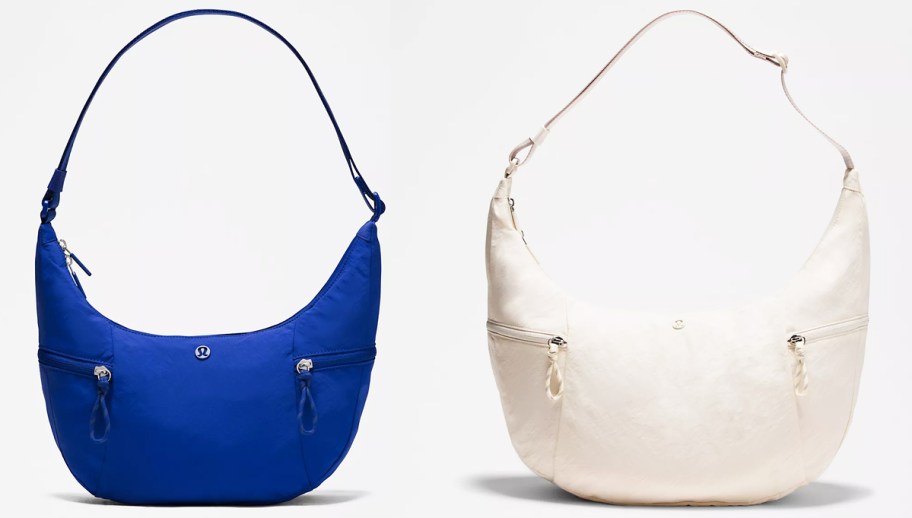 blue and white lululemon shoulder bags
