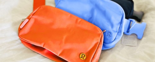orange and blue lululemon Everywhere Belt Bags