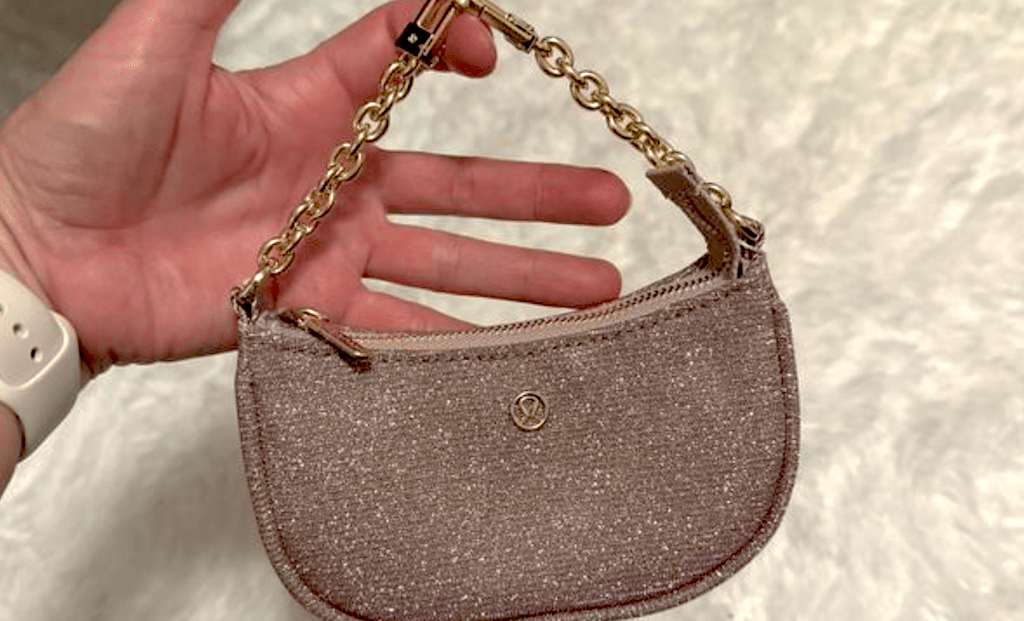 holding lululemon bag 