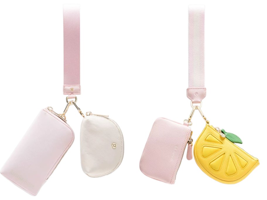 Stock images of two lululemon dual pouch wristlets