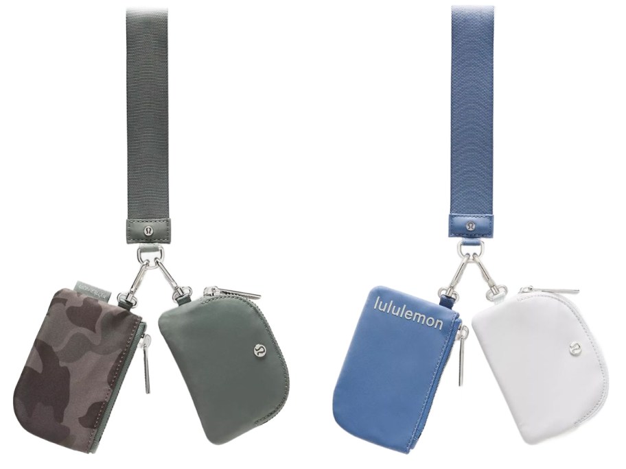 Stock images of two lululemon dual pouch wristlets