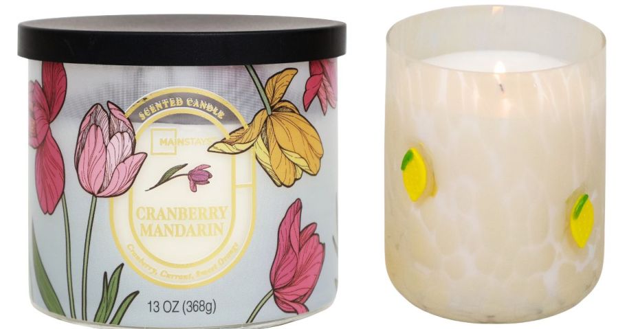 Mainstays 3-Wick Scented Jar Candle and Icon Candle