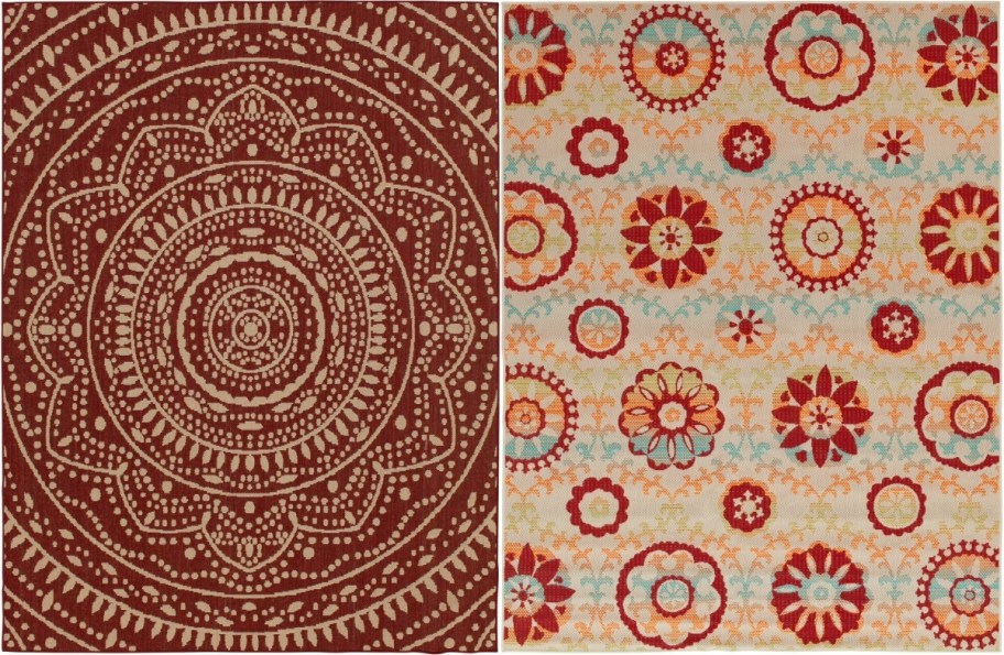 two mainstays outdoor medallion rugs