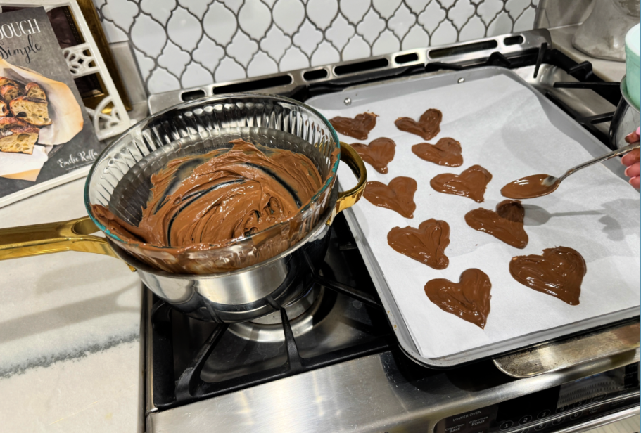 making heart shaped chocolate chips